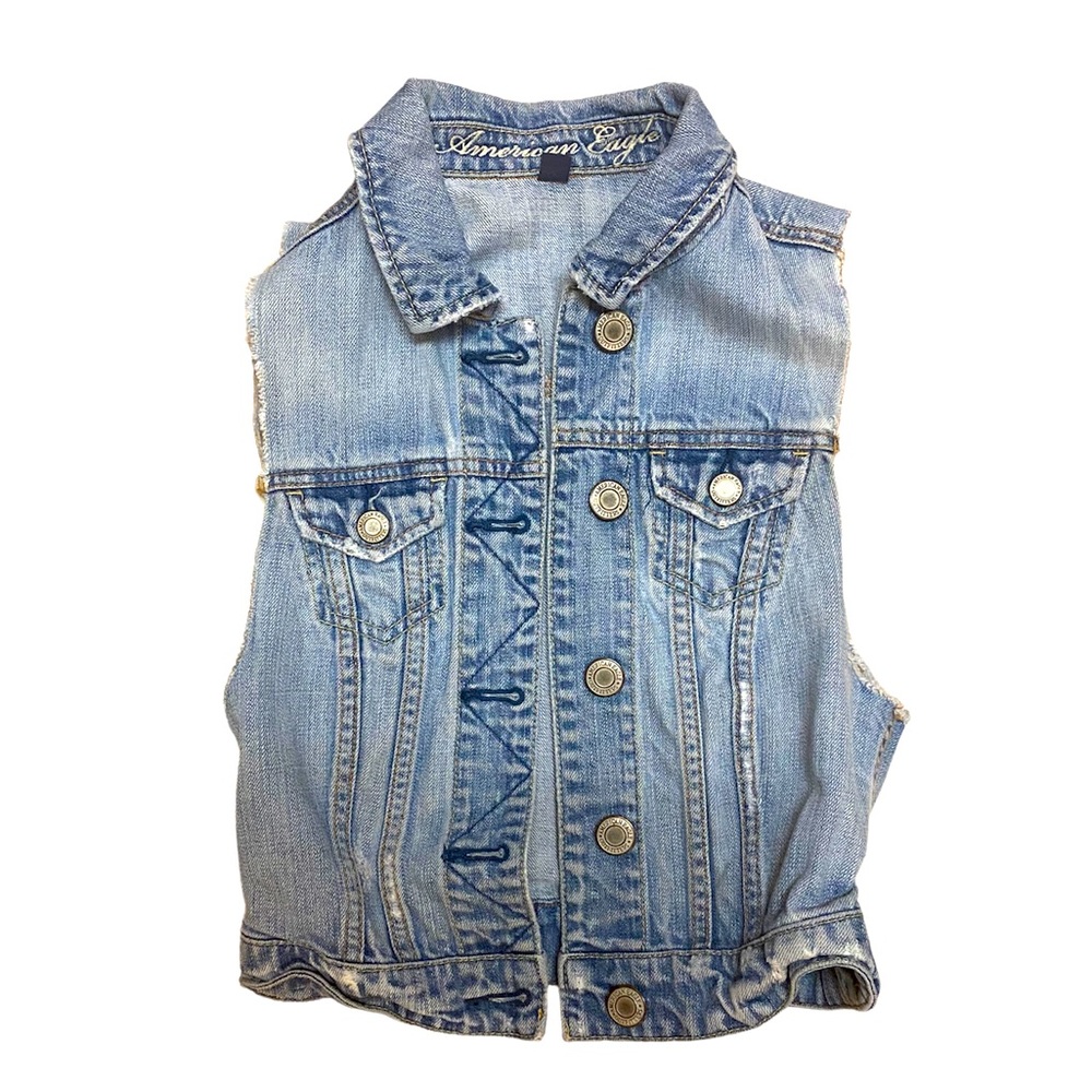 Blue denim cut-off American Eagle vest XXS